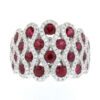 WHITE GOLD NATURAL COLOR INSPIRED STYLISH RUBY DIAMOND RING