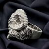 Custom sterling silver rams head ring, unique jewelry piece from Houston Gold Exchange.