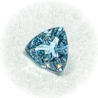 Beautiful blue diamond, March birthstone, at Houston Gold Exchange.