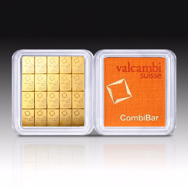 Gold bullion bars for investment and trading.