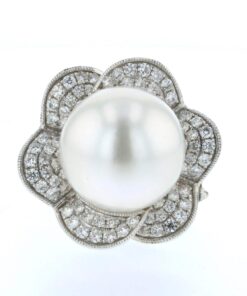 Pearl & Diamond Petal Ring