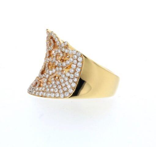 ROSE GOLD ABSTRACT SWIRLED DIAMOND RING - Imagen 2