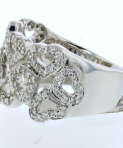 18K Diamond Hearts Ring