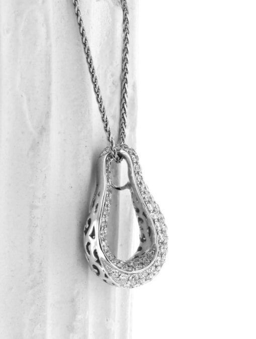 18K Pave Diamond Drop Loop - Imagen 3