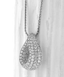 18K Pave Diamond Drop Loop