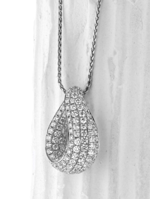 18K Pave Diamond Drop Loop - Imagen 2