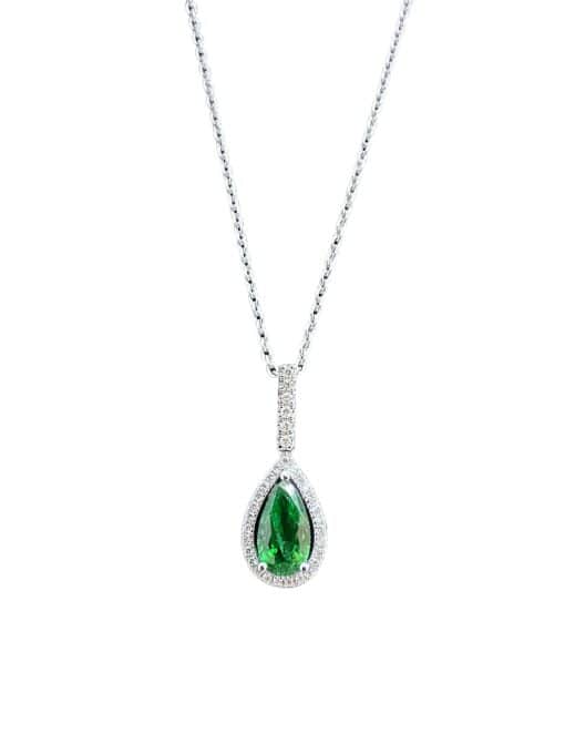 Colgante gota granate tsavorita y diamante