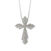 Elegante collar con colgante en forma de cruz de diamantes y piedras brillantes, perfecto para los amantes de las joyas.