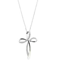 Diamond Swirl Cross Pendant