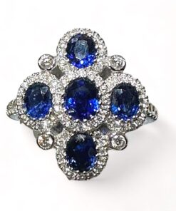 18K Blue Sapphire and Diamond Ring